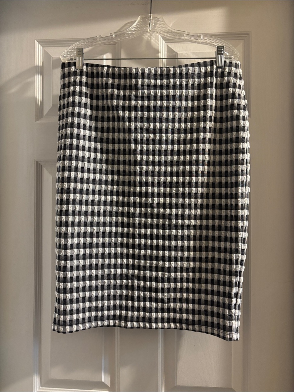 Jules & Leopold Black and White Gingham Pencil Skirt